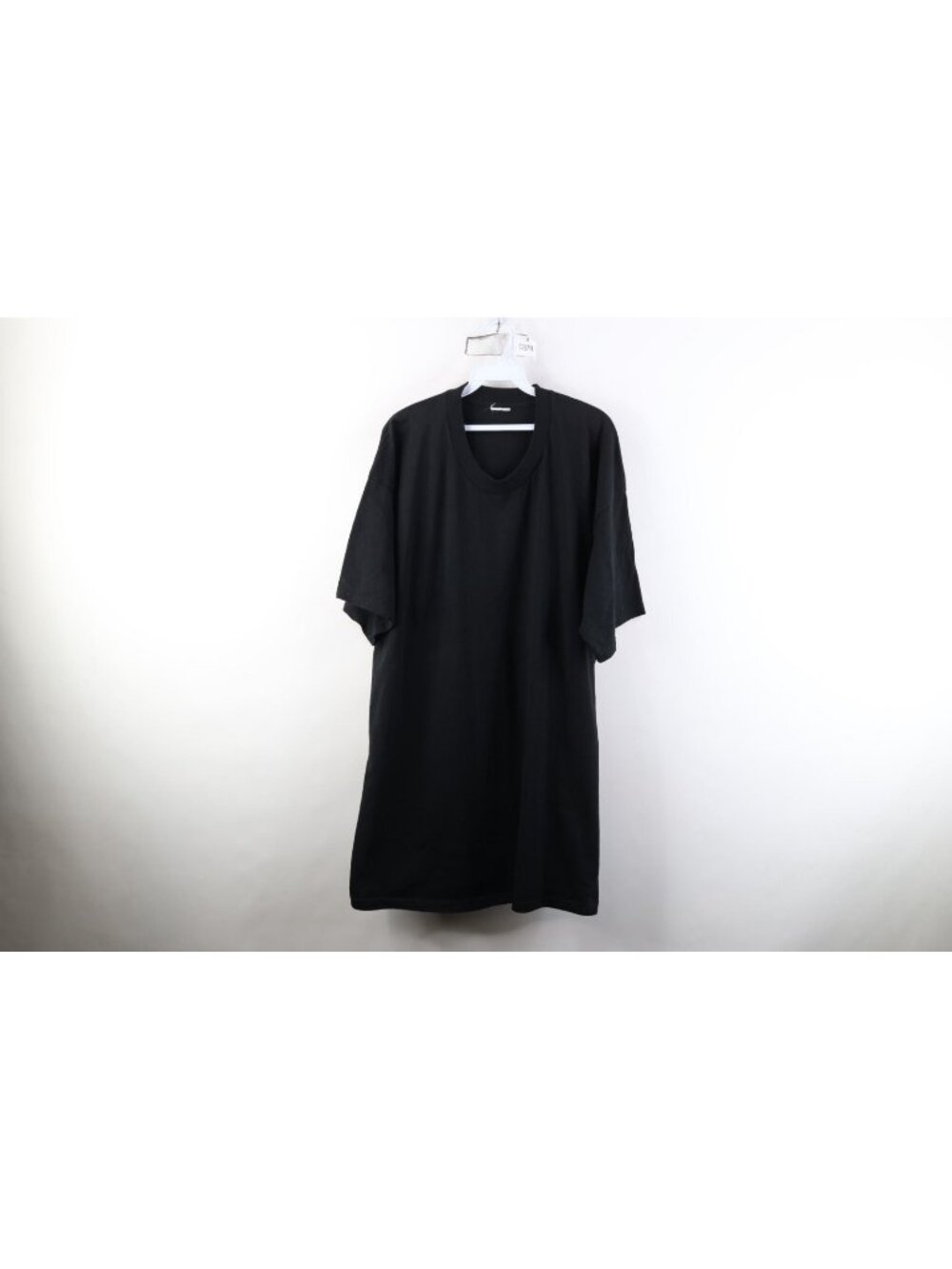 Vtg 90s Y2K Streetwear Mens 3XLT Faded Blank Heavyweight T-Shirt Black Cotton